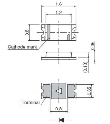 Mechanical Drawing - ROHM Semiconductor SML-E1/ENx LEDs